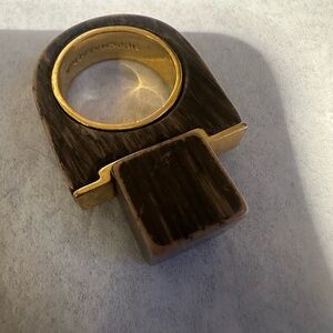 BCBGMaxAzria Brown and Gold Statement Ring